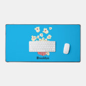 かわいいおもしろいジャンプのポップコーン漫画 デスクマット (キーボード&マウス)