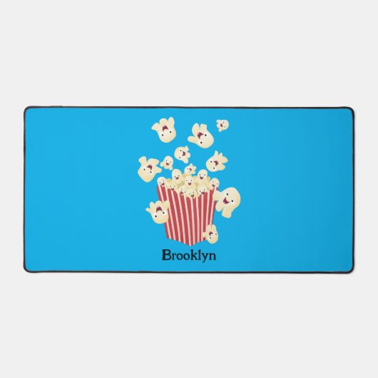 かわいいおもしろいジャンプのポップコーン漫画 デスクマット (正面)