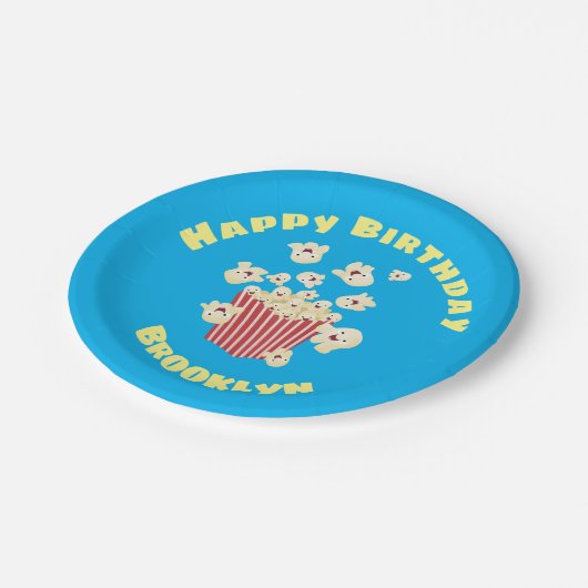 かわいいおもしろいジャンプのポップコーン漫画 ペーパープレート (アングル)