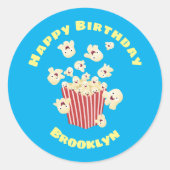 かわいいおもしろいジャンプのポップコーン漫画 ラウンドシール (正面)