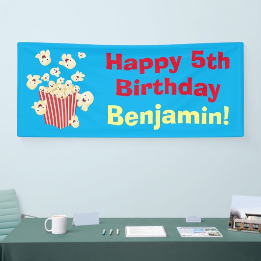 かわいいおもしろいジャンプのポップコーン漫画 横断幕 (トレードショー)