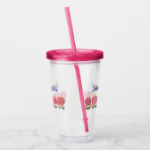 かわいいおもしろいスイカ夏ユーモアタイポグラフィ アクリルタンブラー (左)