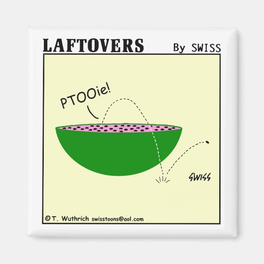 かわいいおもしろいスイカ漫画ラフトバー マグネット (正面)