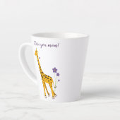 かわいいおもしろいスケートで滑るのキリンが母を愛 カフェラテマグ (左アングル)