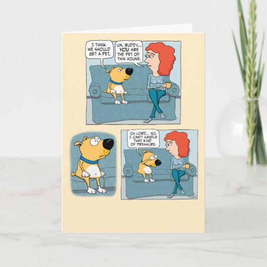 かわいいおもしろいストレス入り犬誕生日 カード (正面)