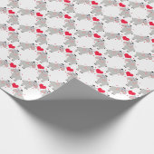 かわいいおもしろいゾウとハート ラッピングペーパー (角)