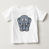 かわいいおもしろいゾウ – グレーTシャツ ベビーTシャツ (正面)