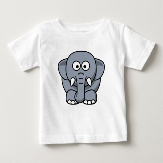かわいいおもしろいゾウ – グレーTシャツ ベビーTシャツ (正面)