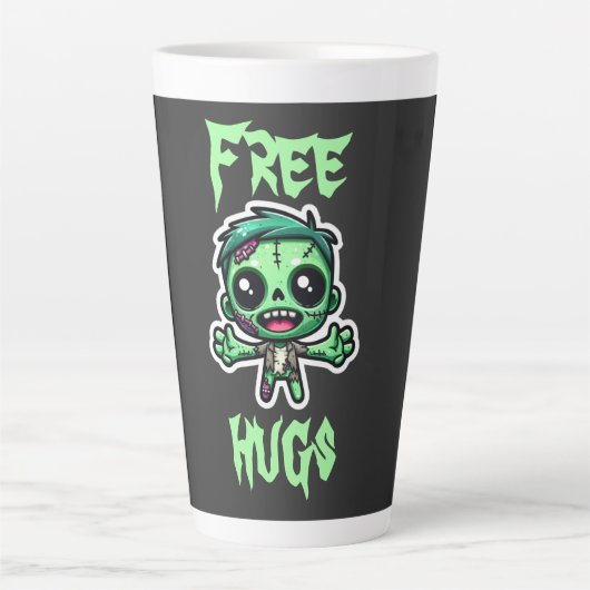 かわいいおもしろいゾンビ カフェラテマグ (正面)