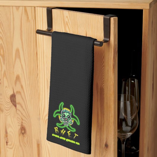 かわいいおもしろいゾンビ キッチンタオル (三つ折り)