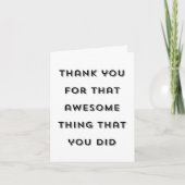 かわいいおもしろいタイポグラフィありがとうグリーティングカード ノートカード (正面)