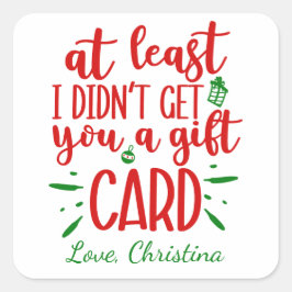 かわいいおもしろいタイポグラフィクリスマスギフトタグクリスマス スクエアシール