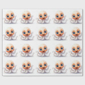 かわいいおもしろいタコ ラッピングペーパー (フラット)