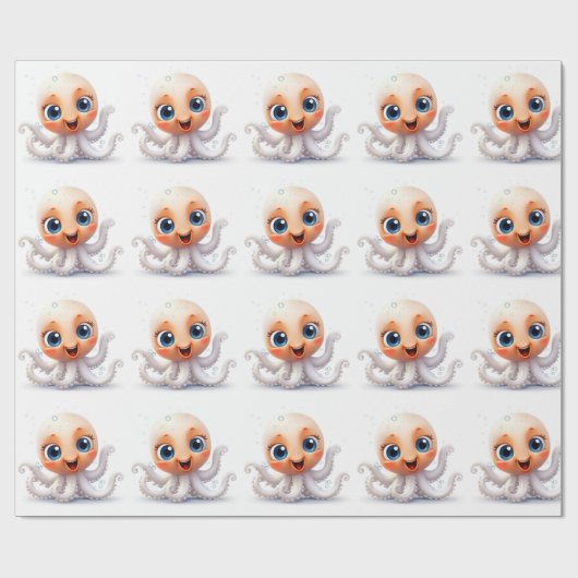 かわいいおもしろいタコ ラッピングペーパー (フラット)