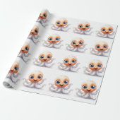 かわいいおもしろいタコ ラッピングペーパー (アンロールド)