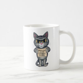 かわいいおもしろいタビー猫マンガアート コーヒーマグカップ