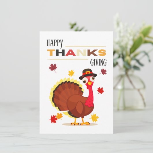 かわいいおもしろいターキー秋ハッピーサンクスギビング カード