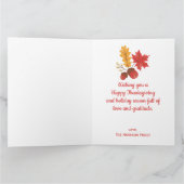 かわいいおもしろいターキー秋ハッピーサンクスギビング カード (内部)