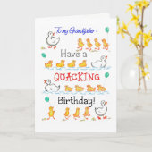 かわいいおもしろいダックリングクッキング誕生日、おじいちゃん カード (黄色い花)