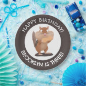 かわいいおもしろいチプムンクの漫画のパーソナライズされた誕生日 ペーパープレート (パーティー)