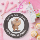かわいいおもしろいチプムンクの漫画のパーソナライズされた誕生日 ペーパープレート (パーティー)