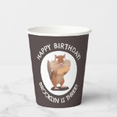 かわいいおもしろいチプムンクの漫画のパーソナライズされた誕生日 紙コップ (裏面)