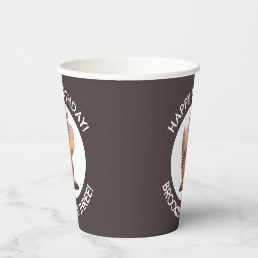 かわいいおもしろいチプムンクの漫画のパーソナライズされた誕生日 紙コップ (左)