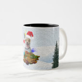 かわいいおもしろいチワホアドッグYappyクリスマス ツートーンマグカップ (正面右)