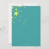 かわいいおもしろいティール(緑がかった色)ピンク子供の誕生日カラオケパーティー 招待状 (裏面)