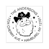 かわいいおもしろいテキサス州カウボーイサンタクロース セルフインキングスタンプ (デザイン)