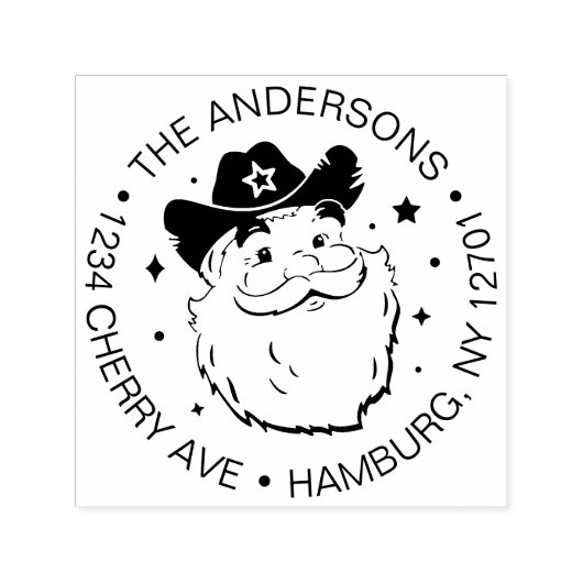 かわいいおもしろいテキサス州カウボーイサンタクロース セルフインキングスタンプ (デザイン)