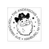 かわいいおもしろいテキサス州カウボーイサンタクロース ラバースタンプ (インプリント)