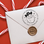 かわいいおもしろいテキサス州カウボーイサンタクロース ラバースタンプ