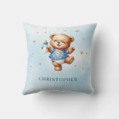 かわいいおもしろいテディベアとベビーボトル クッション (裏面)