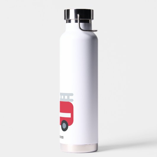 かわいいおもしろいディノファイアエンジン新学期DIY名 ウォーターボトル (左面)