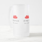 かわいいおもしろいデート夜アイディアハートあなたの名前M フロストグラスビールジョッキ (正面左)