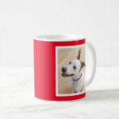 かわいいおもしろいトナカイ子犬レッドクリスマス コーヒーマグカップ (正面右)