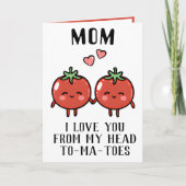 かわいいおもしろいトマトプリン母ハッピーバースデー サンキューカード (正面)