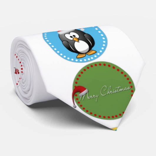 かわいいおもしろいトレンディーのクリスマスキャラクター ネクタイ (ロール)