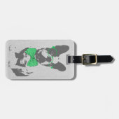 かわいいおもしろいトレンディーヴィンテージのブフランスのルドッグ ラゲッジタグ (正面横)