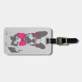 かわいいおもしろいトレンディーヴィンテージのブフランスのルドッグ ラゲッジタグ (正面横)