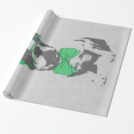 かわいいおもしろいトレンディーヴィンテージのブフランスのルドッグ ラッピングペーパー (アンロールド)