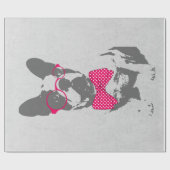 かわいいおもしろいトレンディーヴィンテージのブフランスのルドッグ ラッピングペーパー (フラット)