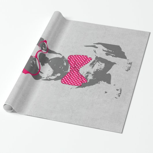 かわいいおもしろいトレンディーヴィンテージのブフランスのルドッグ ラッピングペーパー (アンロールド)