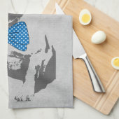 かわいいおもしろいトレンディーヴィンテージブフランスのルドッグ キッチンタオル (四つ折り)