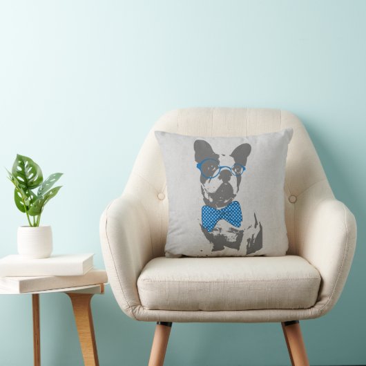 かわいいおもしろいトレンディーヴィンテージブフランスのルドッグ クッション (椅子)