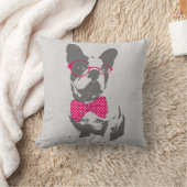 かわいいおもしろいトレンディーヴィンテージブフランスのルドッグ クッション (ブランケット)