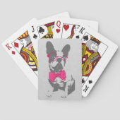 かわいいおもしろいトレンディーヴィンテージブフランスのルドッグ トランプ (裏面)