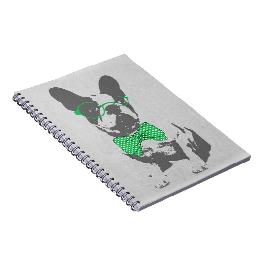 かわいいおもしろいトレンディーヴィンテージブフランスのルドッグ ノートブック (右側)