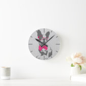 かわいいおもしろいトレンディーヴィンテージブフランスのルドッグ ラウンド壁時計 (ホーム)